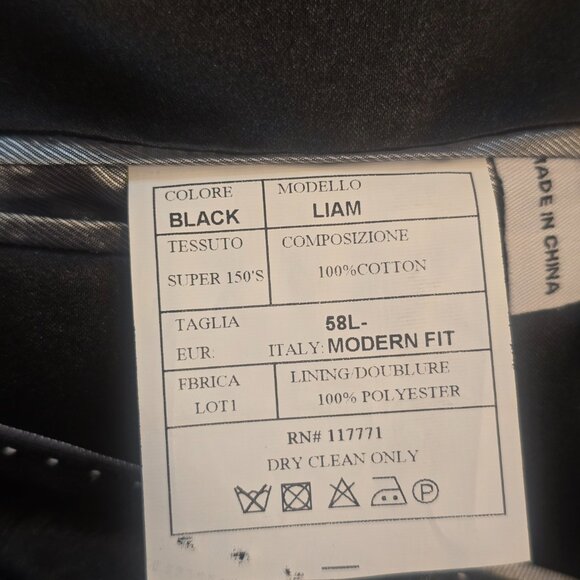 CARDI "Liam" Black Velvet Formal  Tux Jacket Prom Wedding Black Tie sz 58L - Picture 5 of 10